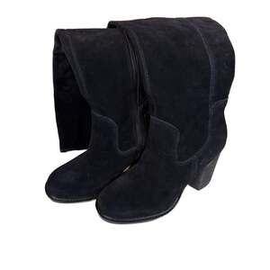 Kelsi Dagger Brooklyn Logan Over The Knee Boots in Black Suede